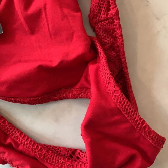 Mossimo red crochet boho brief style bikini bottoms - Picture 6 of 6
